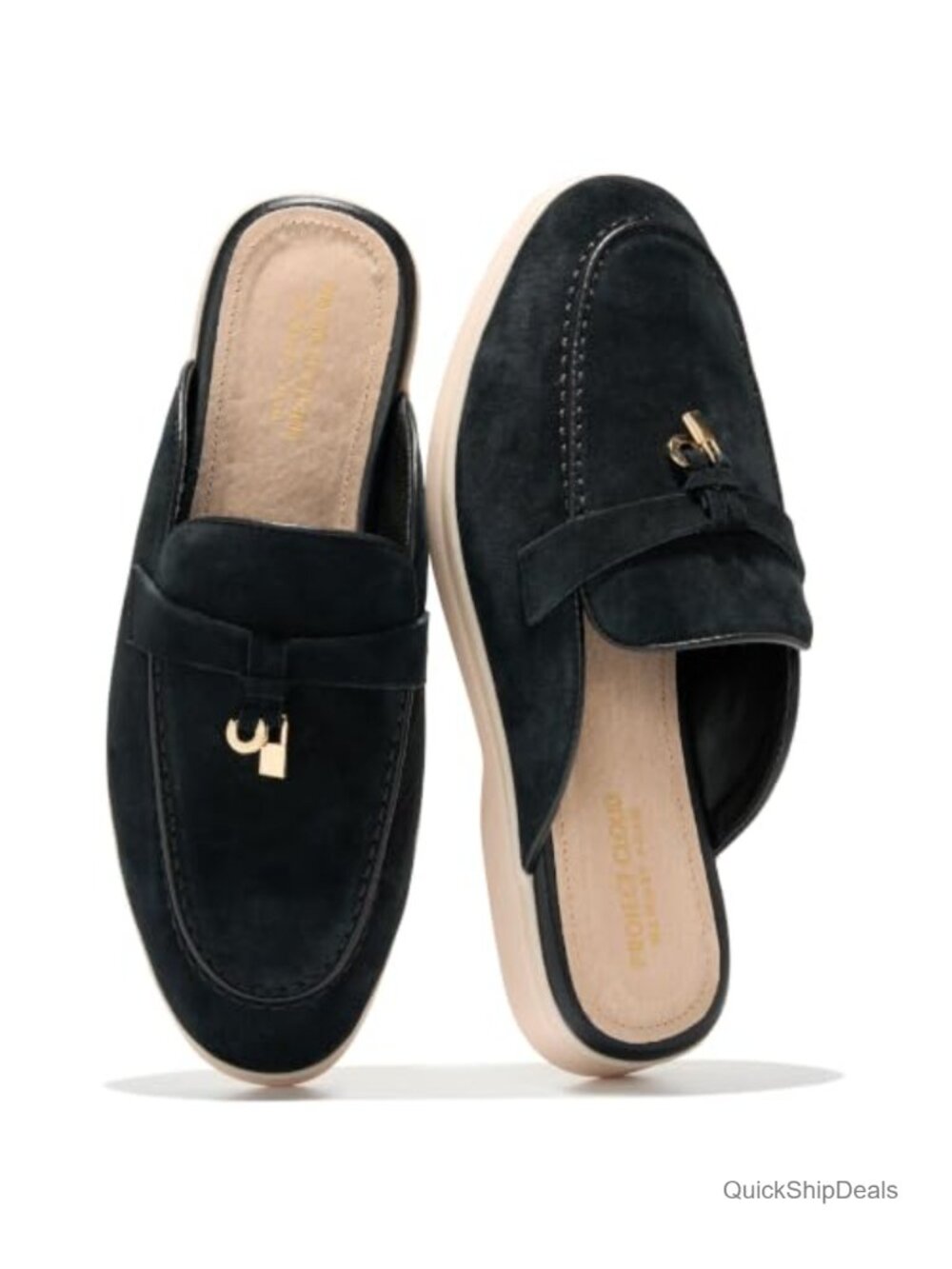 Genuine Leather Mules for Women Slip-On Moc Toe Memory Foam